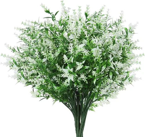 Vista 11 de GREENRAIN 8 ramilletes de flores artificiales de lavanda 3#amarillo