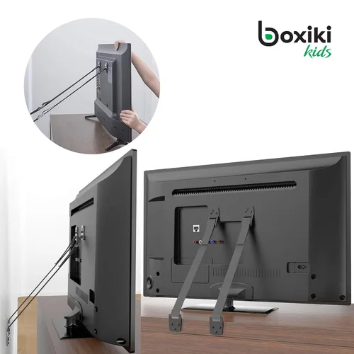 Vista 2 de Boxiki kids Correas para muebles – Correa antipunta para seguridad de bebés y niños – Paquete de 8 correas ajustables de pared y correas de TV