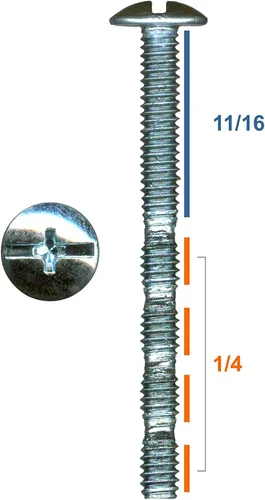 Vista 2 de Paquete de 50 tornillos Rok Hardware #8 x 1-3/4 pulgadas con rosca ranurada Phillips Break Away Long Truss Head Tornillos