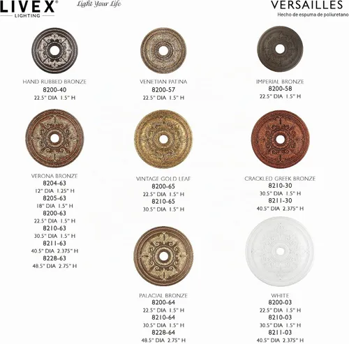 Vista 5 de Livex Lighting 8210-64 Medallón de techo en bronce palacial con detalles dorados Bronce palacial aplicado a mano con detalles dorados