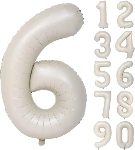 Vista 236 de Globos de 40 pulgadas con números de caramelo, papel de aluminio de helio, globos de látex de Mylar para fiesta de cumpleaños, decoración digital 0