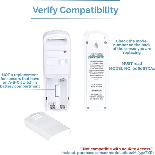 Vista 3 de AcuRite 606TX sensor de temperatura inalámbrico.