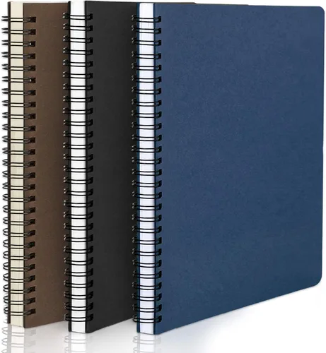 Vista 21 de EUSOAR Cuaderno con rayas en espiral, tamaño A5, paquete de 3 unidades, 5.5 x 8.3 pulgadas, 120 páginas, cuadernos de escritura de viaje, cuaderno