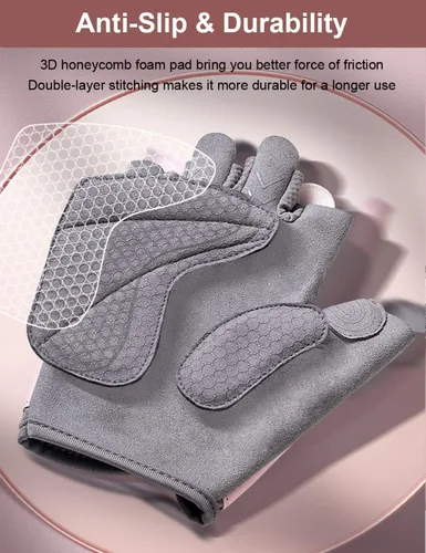 Vista 4 de SUJAYU Guantes de entrenamiento para mujer, guantes de gimnasio para mujer, guantes de gimnasio para entrenamiento, guantes de levantamiento