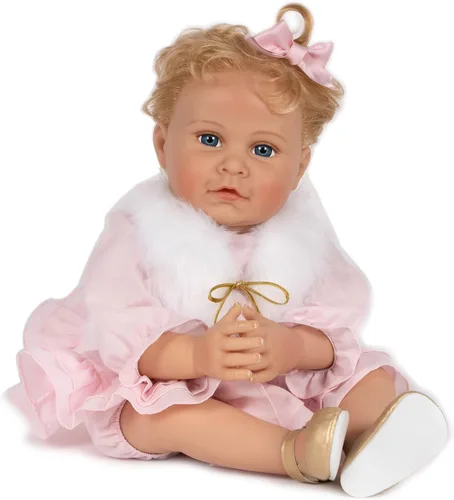 Vista 2 de Paradise Galleries Muñeca realista Reborn Baby Karen Scott Sculptor Designer Collection Muñeca de 20 pulgadas con vestido rosa con volantes, regalo