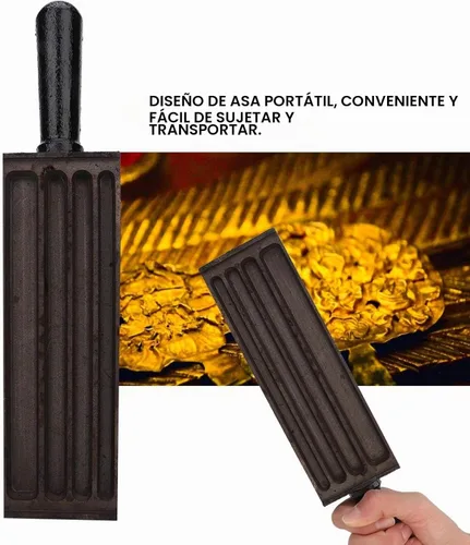 Vista 4 de Lingote - Rectángulo de acero para herrajes de oro y plata, cobre y aluminio y latón