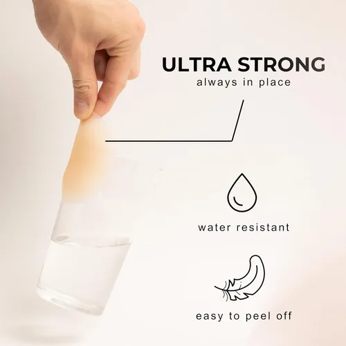 Vista 3 de Cubiertas para pezones para mujer, almohadillas adhesivas de silicona ultrafina, reutilizables, impermeables, pétalos pegajosos