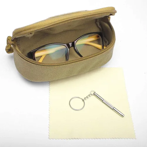 Vista 3 de Funda táctica de las gafas de sol Molle, caja de gafas de sol con cremallera