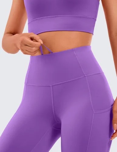 Vista 3 de CRZ YOGA - Leggings de entrenamiento para mujer sensación de desnudez, pantalones de yoga de cintura alta con bolsillos laterales, mallas atléticas