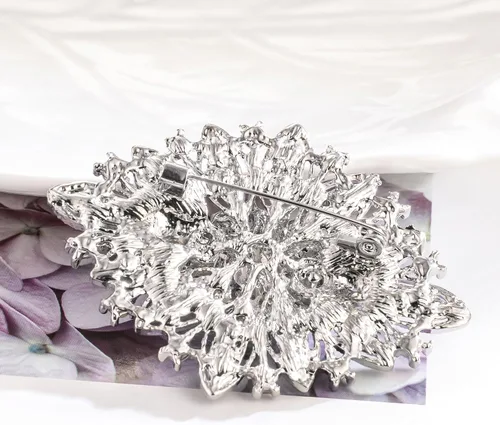 Vista 6 de Broche de diamantes de imitación de cristal Art Deco vintage para mujer