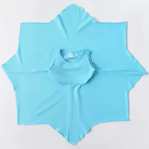 Vista 5 de Noomelfish Vestido de verano de algodón sin mangas con dobladillo de pañuelo para niñas (3-12 años)