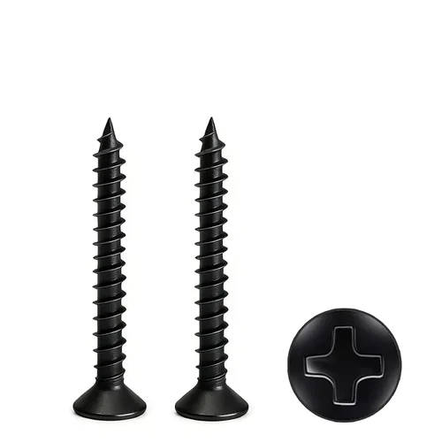 Vista 11 de Tornillos de madera M3 de 1-5/8 pulgadas, tornillos de madera cortos, tornillos pequeños de cabeza plana, tornillos autorroscantes para paneles