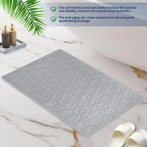 Vista 4 de Alfombra antideslizante para bañera Alfombra de baño de goma real para bañera y ducha Alfombra de baño para seguridad diaria Alfombra de baño