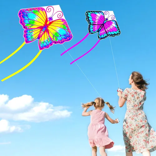 Vista 7 de YongnKids Cometa para niños fácil de volar – Cometas para niños, niñas, niños y adultos, fácil de volar, perfecto para Pascua, cumpleaños, idea