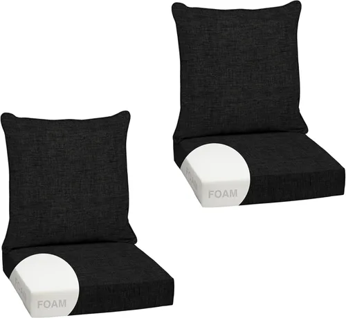 Vista 43 de Arden - Juego de cojines de asiento profundo para exteriores, espuma, 24x24, aguamarina
