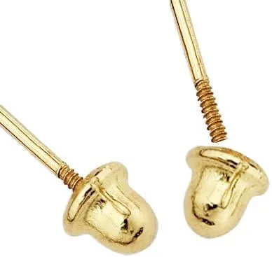 Vista 3 de 14k Yellow Gold Our Lady Guadalupe Stud Earrings with Screw Back - 3 Different Color Available