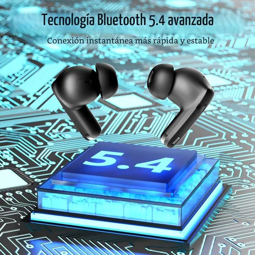 Vista 6 de Auriculares inalámbricos, auriculares Bluetooth 5.4 de 100 horas, ENC+ ANC con cancelación de ruido, control táctil, auriculares Bluetooth