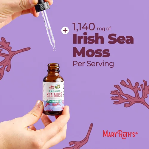 Vista 7 de MaryRuth Organics USDA Gotas Líquidas de Musgo Marino Irlandés Musgo Irlandés Orgánico Chondrus crispus Formulado para Adultos y Niños a