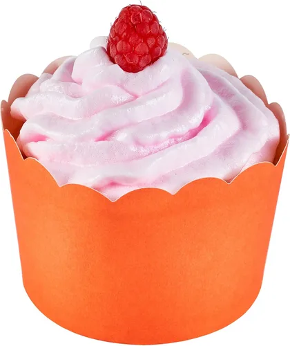 Vista 16 de Restaurantware Paquete de 200 moldes de papel para cupcakes de 3.38 onzas, resistentes a la grasa, festoneados para horno, elegantes tazas