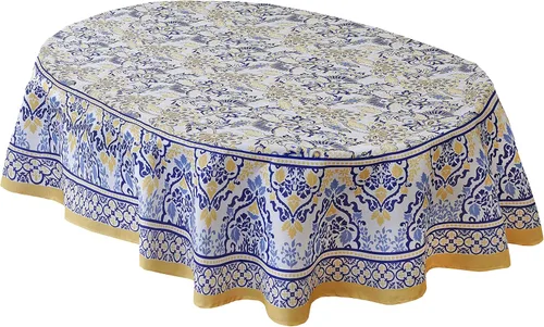 Vista 11 de Home Bargains Plus Servilletas rectangulares de tela, juego de 8 servilletas, estampado floral amarillo y azul, servilletas resistentes al agua y a