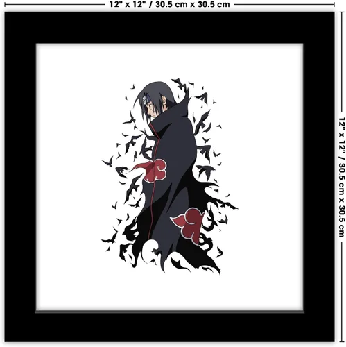 Vista 7 de Gallery Pops Naruto Shippuden - Arte de pared Itachi Uchiha, versión enmarcada negra, 12 x 12 pulgadas