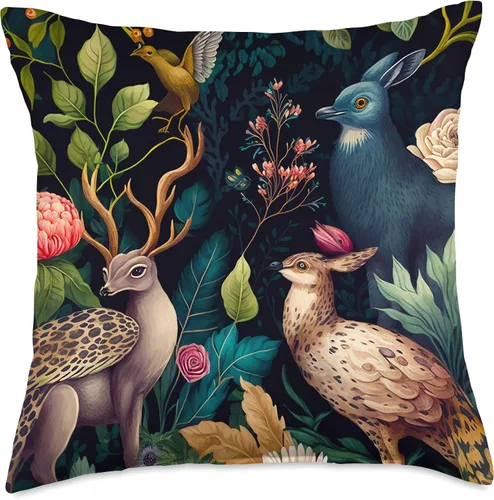 Vista 5 de DAG Fauna Art & Dark Academia Clothing - Almohada (16 x 16 pulgadas), multicolor