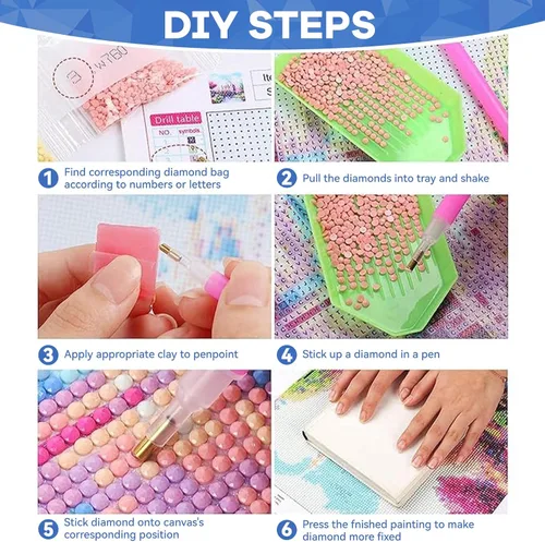 Vista 6 de Kits de Arte de Diamantes de Gato de SANYUN para Adultos, Kits de Pintura de Diamantes de Noche Estrellada, Pinturas de Animales con Diamantes