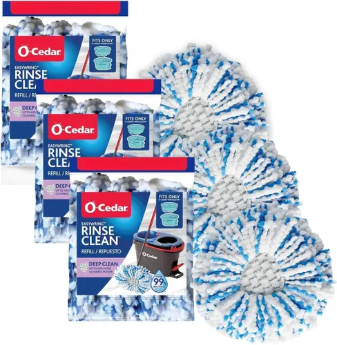 Vista 12 de O-Cedar EasyWring RinseClean - Recambio de microfibra para trapeador giratorio, 1 paquete, color azul