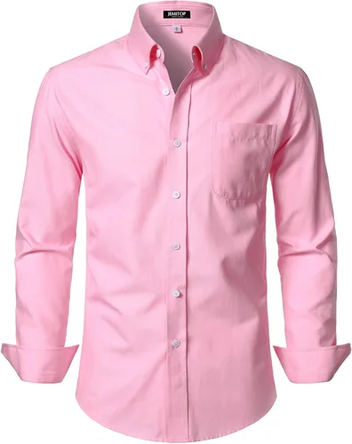 Vista 10 de JEMITOP Camisas de manga larga Oxford ligeras para hombre