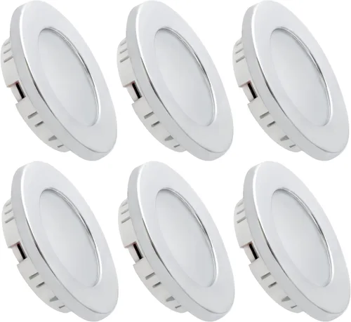 Vista 8 de Luces interiores de 12 V de bajo voltaje para debajo del gabinete, luz LED de disco regulable para cámper, remolque, RV, barco, luz de techo