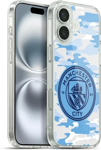 Vista 137 de Head Case Designs Funda de gel con licencia oficial del Manchester City Man City FC Blue Moon Badge Camou [protección de grado militar] compatible