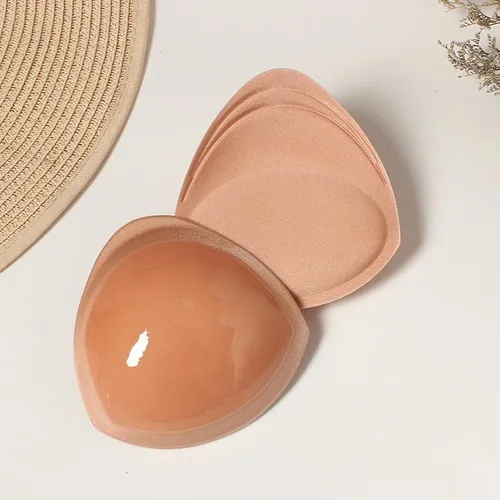 Vista 4 de Almohadillas adhesivas para brasier para mujer, copas push up transpirables para lencería y bikini con relleno extraíble