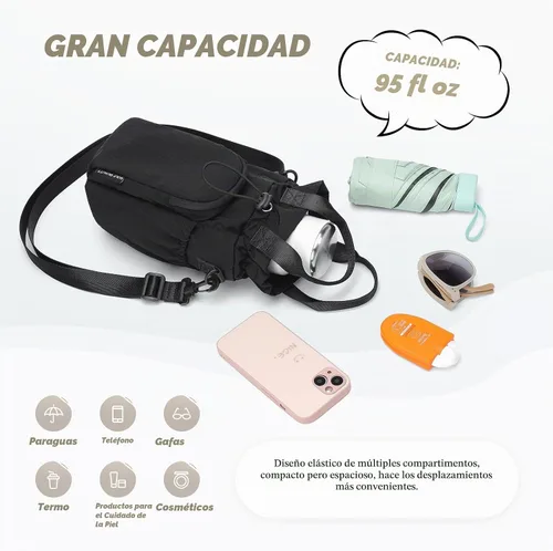 Vista 4 de Bolsa grande para botella de agua de 32/40/42/64 onzas, bolsa cruzada con cordón casual para taza de agua