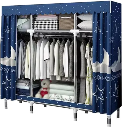 Vista 10 de large closets Portable Wardrobe Closet Thick Metal Frame Closets for Bedroom Cloth Wardrobe Closet for Bedroom Hanging Clothes Closet Space-saving