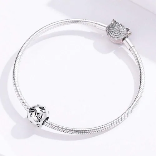 Vista 5 de LAMOONY Abalorio de constelación de plata de ley 925 para cumpleaños, aniversario, amor, fe para pulsera Pandora
