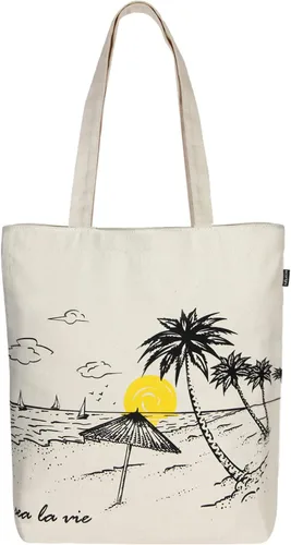Vista 43 de Ecoright - Bolsa de mano para mujer con cremallera, bolsa de mano pequeña, bolsa de lona, bolsa de algodón reutilizable para playa, comestibles