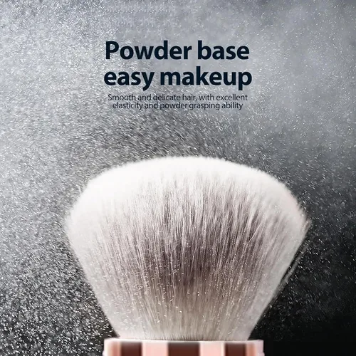 Vista 3 de 2 brochas de maquillaje de doble punta para contornear mezcla y bronceado, cepillo de base en ángulo y cepillo corrector Premium Luxe Hair para una