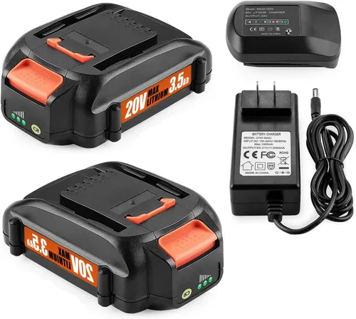 Vista 10 de Paquete de 2 baterías de repuesto de 4.0Ah WA3525 para Worx 20V PowerShare para WA3520 WA3525 WA3575 WG890 WG891 para baterías Worx de 20 V