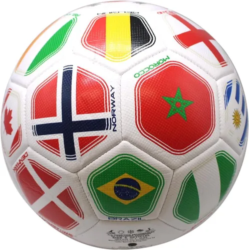 Vista 2 de Balón de fútbol al aire libre con bandera mundial 2026 para entrenamiento de bandera mundial, tamaño 5 (grado S)