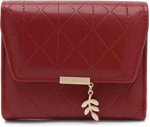 Vista 9 de RNIEGA Cartera pequeña de cuero para mujer, con bloqueo RFID, tarjetero compacto con cremallera y bolsillo para monedas con ventana de identificación