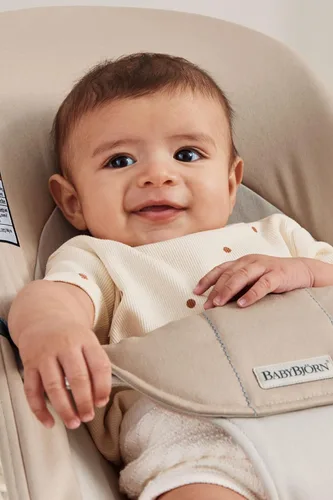 Vista 4 de BabyBjörn Bouncer Balance Soft, caqui/beige, tejido Asiento gorila ajustable 2 en 1 para bebé y silla para niños pequeños, recién nacido a niño