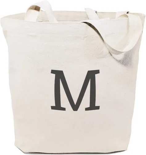Vista 14 de The Cotton & Canvas Co. Bolso de hombro reutilizable para playa, compras y viajes con nombre personalizado