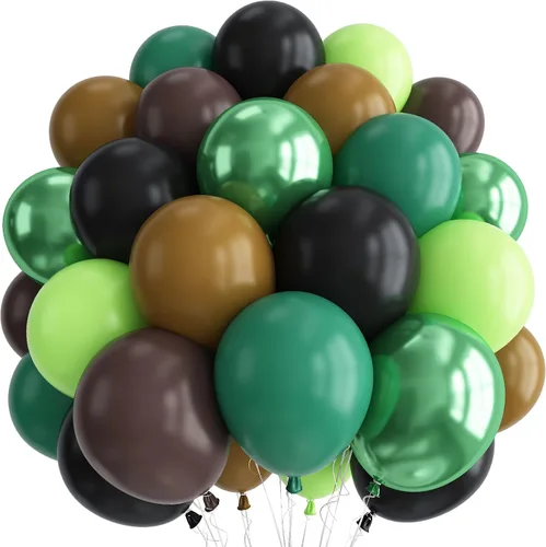 Vista 17 de Globos con estampado de guepardo para decoraciones de cumpleaños, 30 cm, globos de látex con estampado de leopardo en colores negro, marrón