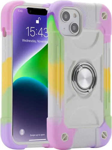 Vista 119 de MARKILL Funda compatible con iPhone 14 Pro de 6.1 pulgadas con soporte de anillo integrado, protección contra caídas de grado militar, carcasa Palta
