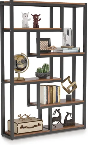 Vista 13 de Tribesigns Way to Origin Estantería Moderna de 6 Estantes, Librero Industrial Etagere, 69 Pulgadas de Alto Almacenamiento y Exhibición Estantes Negro