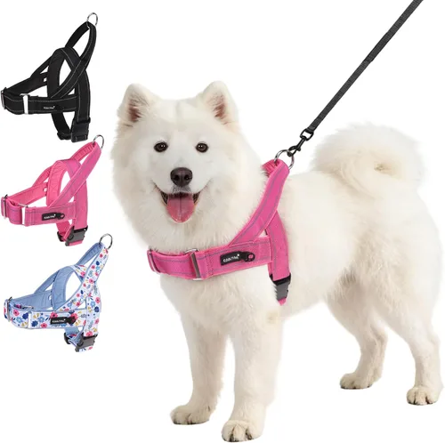 Vista 8 de KOOLTAIL Arnés sin tirones para perro pequeño, con acolchado suave y asa, arnés de chaleco para cachorro fácil de caminar, cuello y pecho