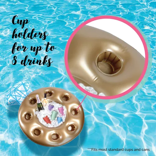 Vista 5 de Pop Fizz Designs Barra Inflable para Despedida de Soltera Enfriador de Bebidas y Barra de Piscina para Despedida de Soltera