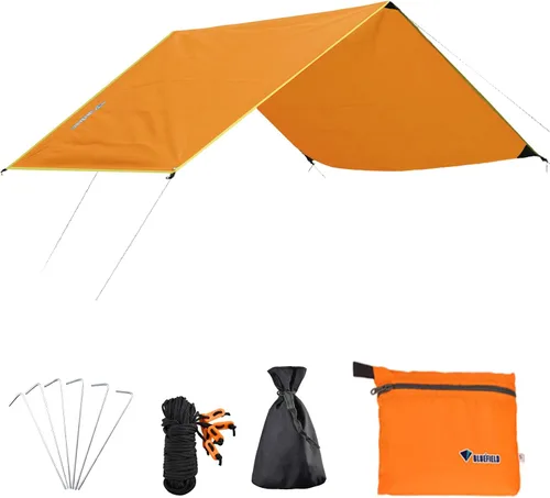 Vista 9 de Azarxis Hamaca de lona para camping, mosca de lluvia, toldo impermeable para tienda de campaña, toldo de tela para picnic para senderismo al aire