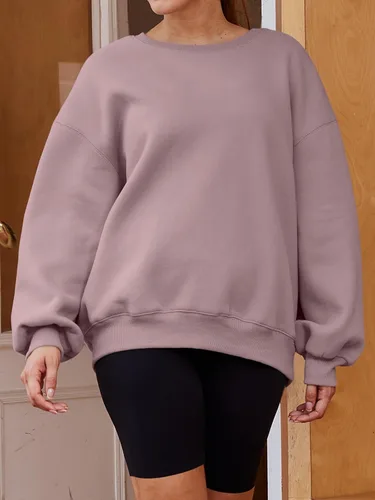 Vista 3 de EFAN Sudaderas de manga larga para mujer, cuello redondo, sudadera casual para otoño 2023