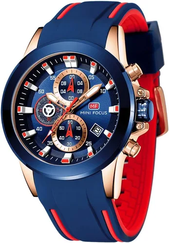 Vista 5 de Mini Focus Sports Watches for Men Fashion Military Chronograph Wristwatch Man Silicone Waterproof Quartz Watch with Auto Date